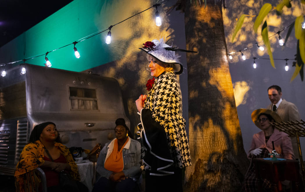 Evelyn Campanula, played by Lissa Townsend Rodgers, speaks during a dress rehearsal of "Th ...