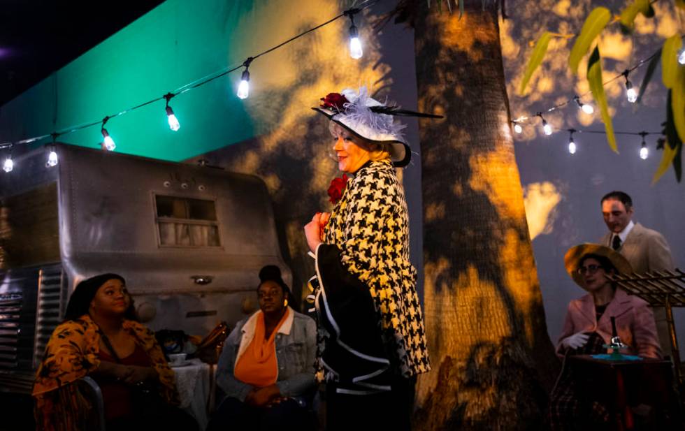 Evelyn Campanula, played by Lissa Townsend Rodgers, speaks during a dress rehearsal of "Th ...