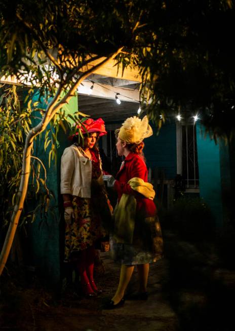 Rose Aster, played by Natalie Senecal, left, talks with Pansy Stock, played by Rose Donahue, du ...