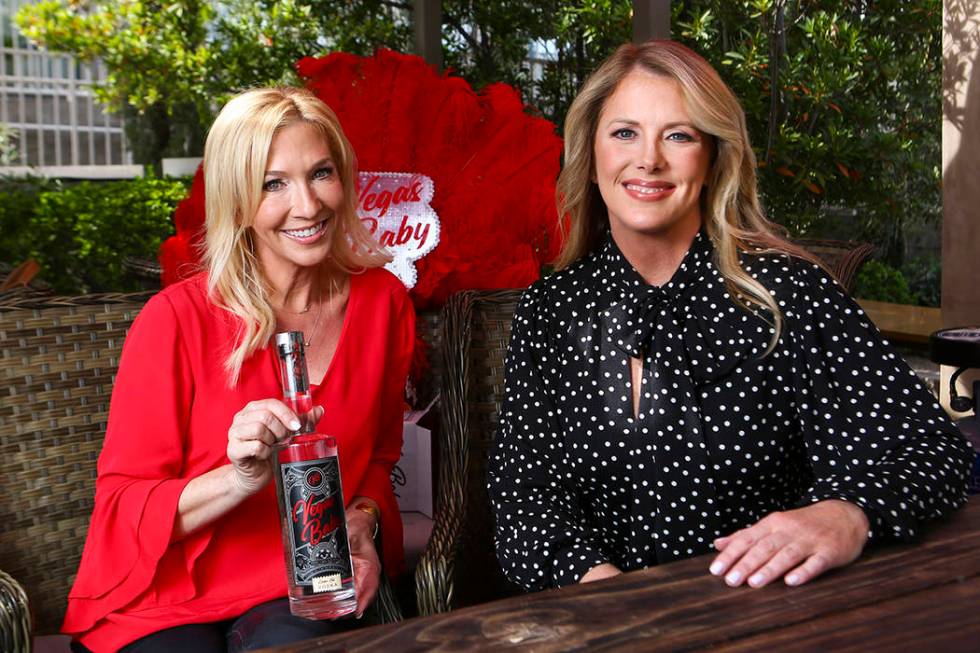 Vegas Baby Vodka co-founders Jennifer Higgins, left, and Megan Wilkes pose for a portrait in La ...