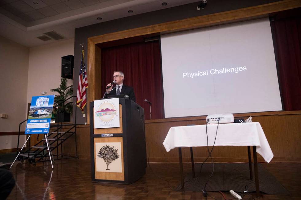 Asst. City Manager Robert Herr addresses a packed house at a meeting the city hosted to provide ...