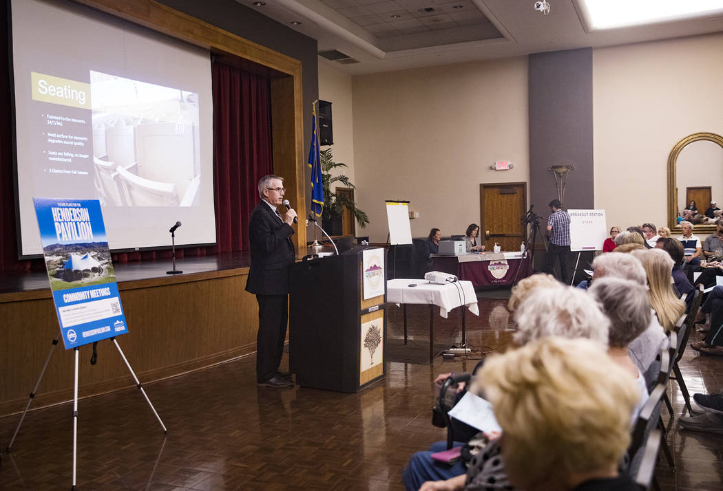 Asst. City Manager Robert Herr addresses a packed house at a meeting the city hosted to provide ...