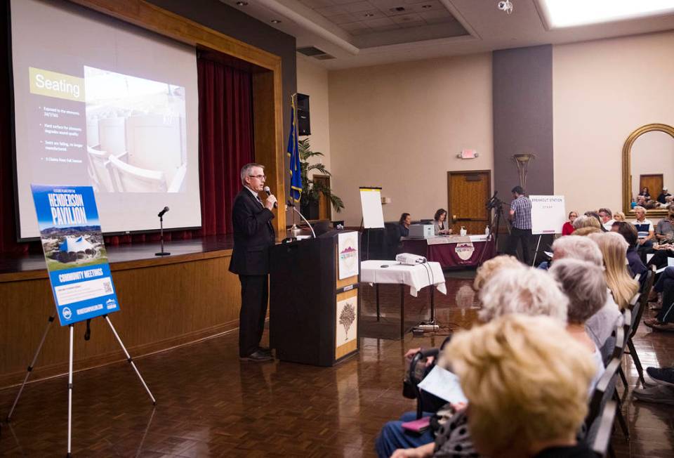 Asst. City Manager Robert Herr addresses a packed house at a meeting the city hosted to provide ...