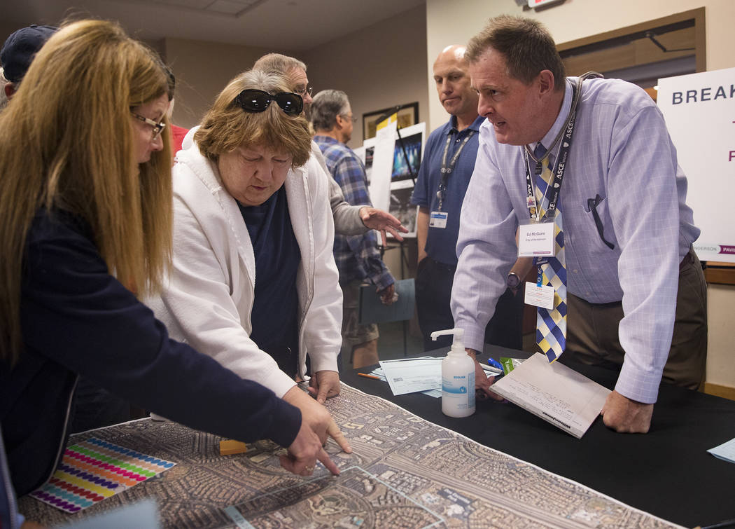 Public Works Director for the City of Henderson Ed McGuire answers questions for residents Bobb ...