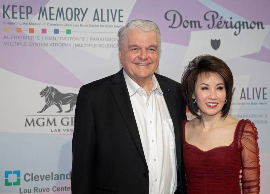 Gov. Steve Sisolak, left, and wife Kathy walk the red carpet during the 24th Annual Power of Lo ...