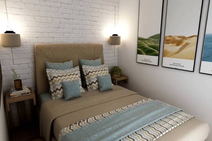 GMJ Interiors In a small bedroom, a full-size bed will give renters more space around the bed. ...