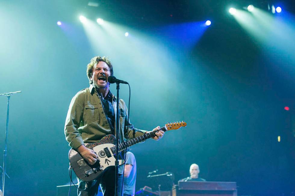 Eddie Vedder of Pearl Jam performs at the L.A. Sports Arena on Nov. 11, 2013 in Los Angeles. (P ...