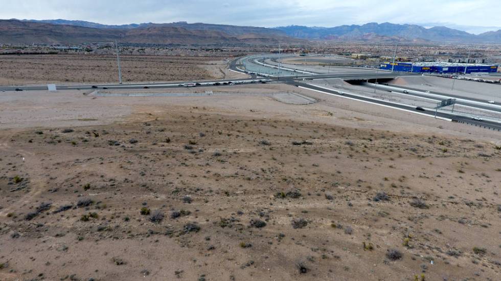 Aerial photo of vacant land at the southeast corner of South Durango Drive and the 215 Beltway ...