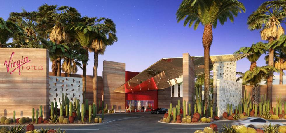 Rendering of the entrance of Virgin Hotels Las Vegas (Virgin Hotels)