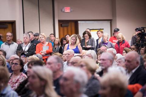 A packed house at a meeting the city hosted to provide information and gather feedback on the f ...