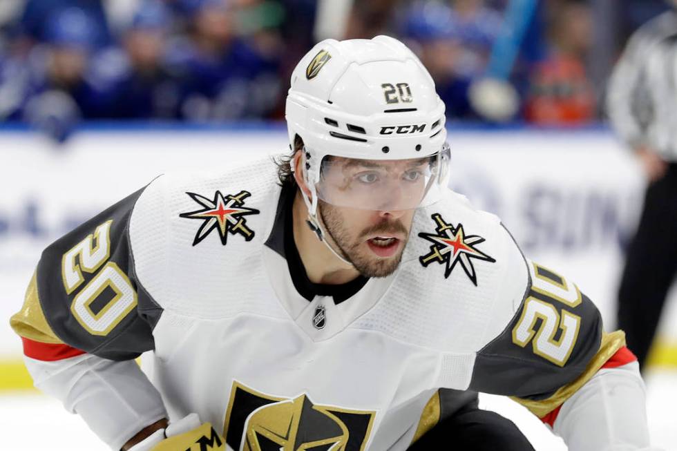 Vegas Golden Knights center Chandler Stephenson (20) during the third period of an NHL hockey g ...