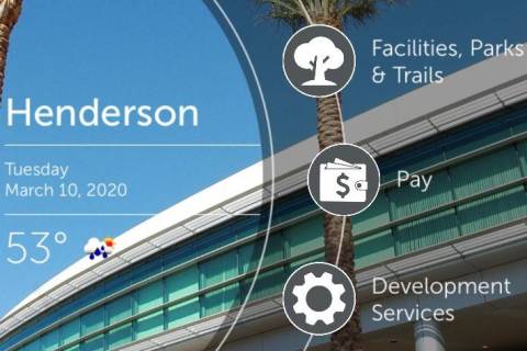 The city of Henderson rolled out a new mobile app in February that allows users to access featu ...