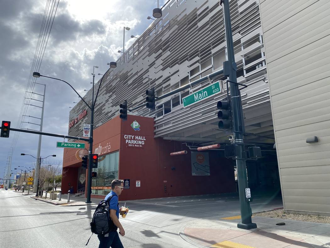 The city of Las Vegas is opening a pair of downtown parking garages transformed into Uber stagi ...