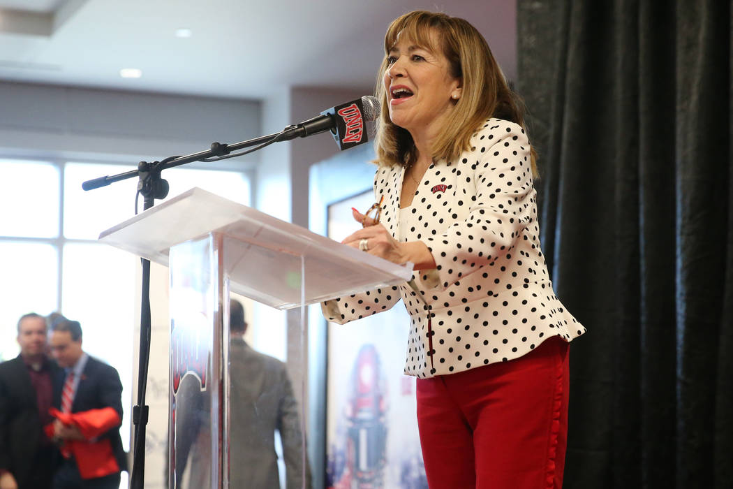 UNLV's President Marta Meana, seen in December 2019. (Erik Verduzco / Las Vegas Review-Journal)