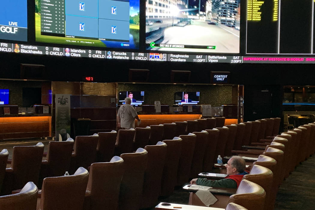 Seats are open at the Westgate sportsbook on Thursday. (Jim Barnes/Las Vegas Review-Journal)