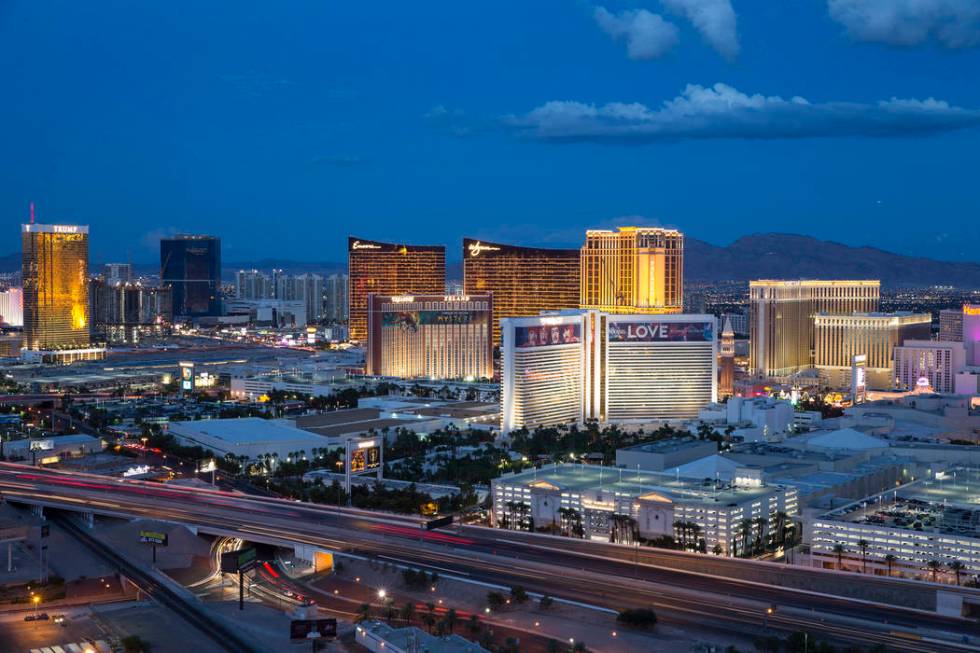 The Las Vegas Strip skyline as seen from the VooDoo Lounge atop the Rio in Las Vegas. (Las Vega ...