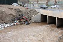 Motorists drive past the Flamingo Wash on Cambridge Street near Flamingo Road on Friday, March ...