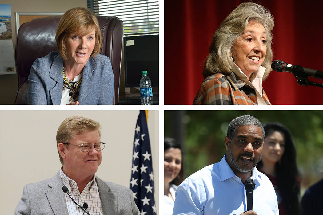 Incumbents Susie Lee, clockwise from top left, Dina Titus, Steven Horsford and Mark Amodei were ...