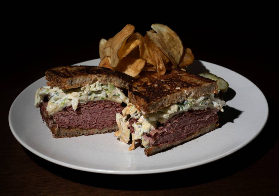 Tuch's Reuben Sandwich, named for Golden Knights' forward Alex Tuch, at Wolfgang Puck Players L ...