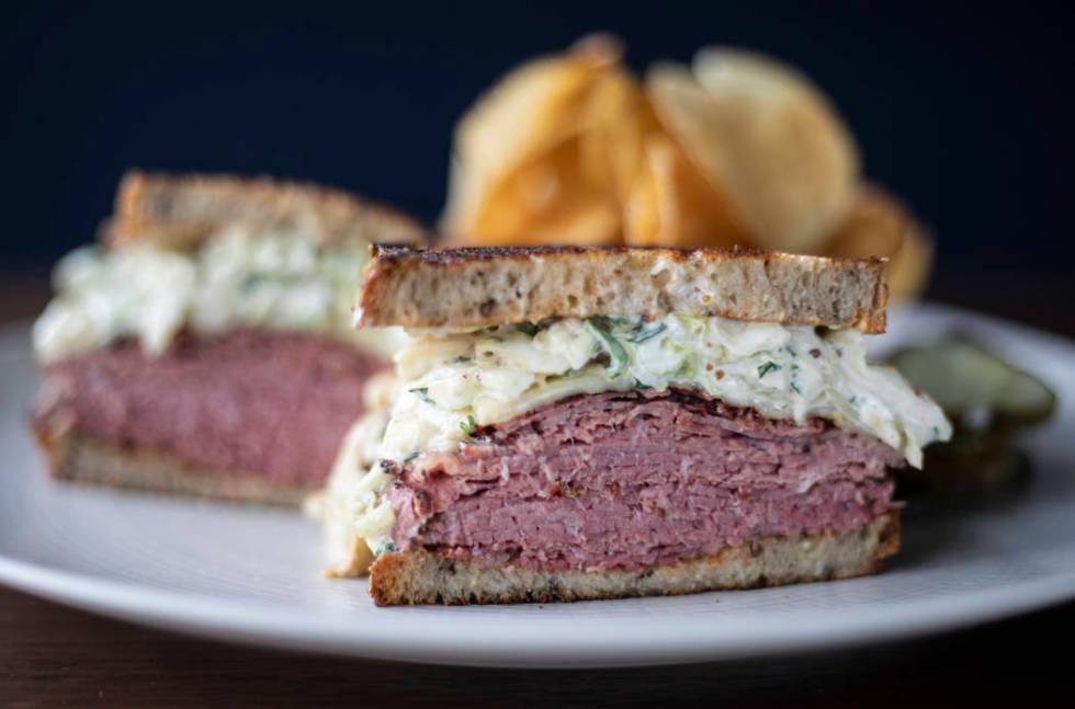 Tuch's Reuben Sandwich, named for Golden Knights' forward Alex Tuch, at Wolfgang Puck Players L ...