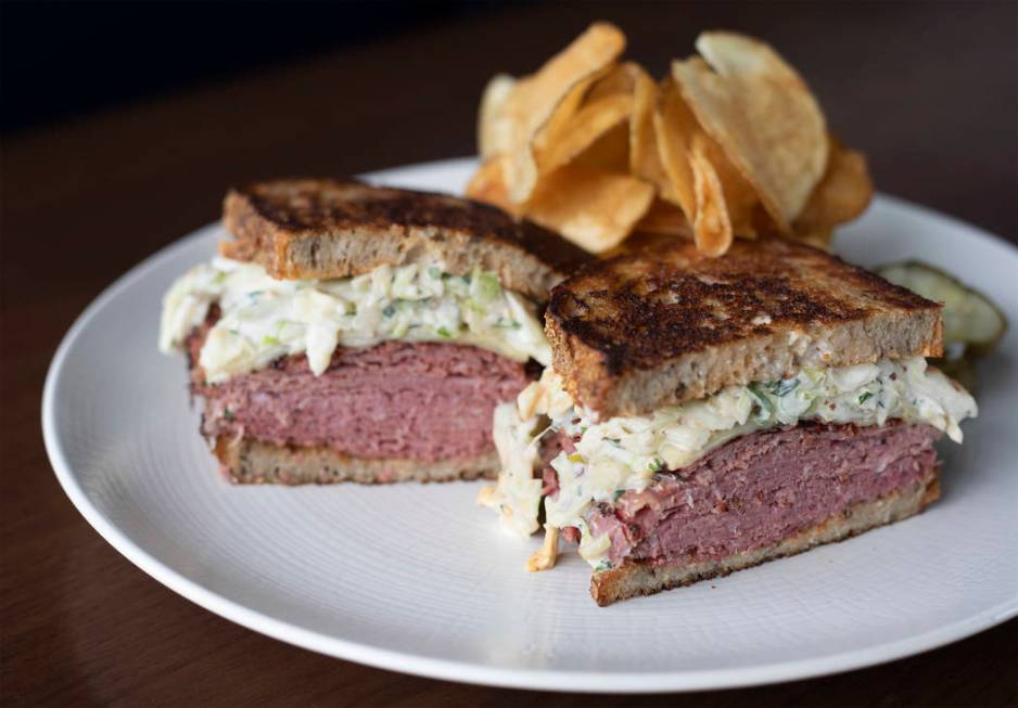 Tuch's Reuben Sandwich, named for Golden Knights' forward Alex Tuch, at Wolfgang Puck Players L ...