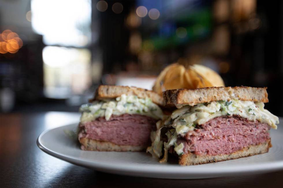 Tuch's Reuben Sandwich, named for Golden Knights' forward Alex Tuch, at Wolfgang Puck Players L ...