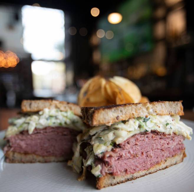 Tuch's Reuben Sandwich, named for Golden Knights' forward Alex Tuch, at Wolfgang Puck Players L ...