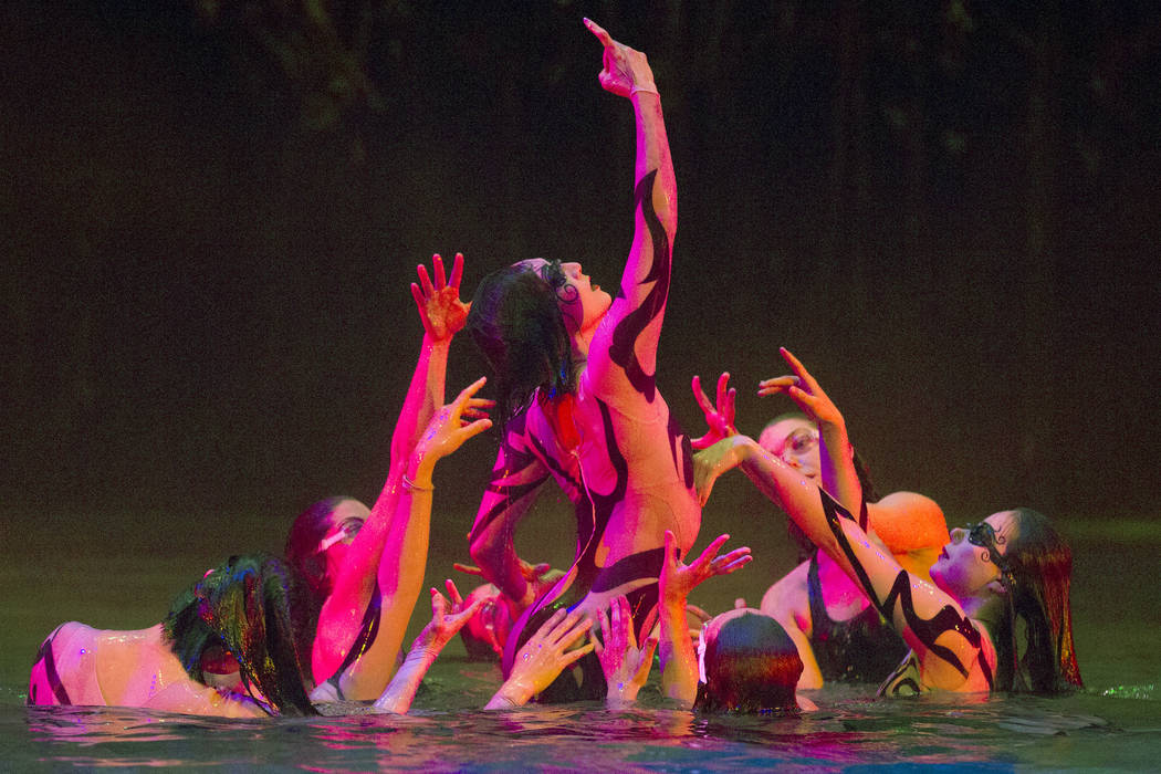 Performers with Cirque du Soleil rehearse the scene “Fishermen” during a sneak pr ...