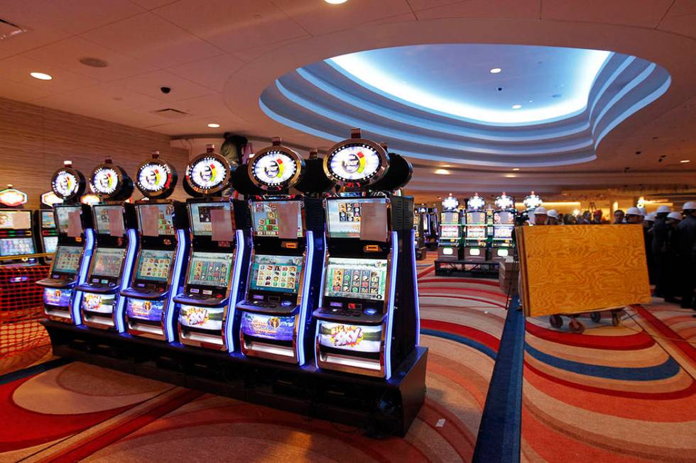 Gaming machines are seen during construction at the Valley Forge Casino Resort on Tuesday, Feb. ...