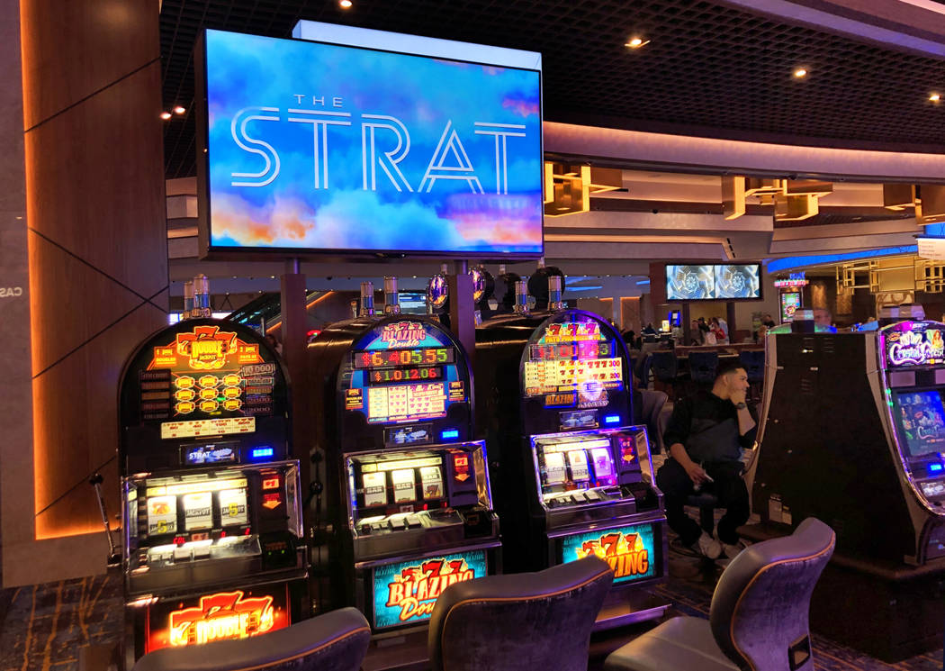 Fewer visitors are shopping, dining and gambling at the Strat due to the coronavirus pandemic o ...