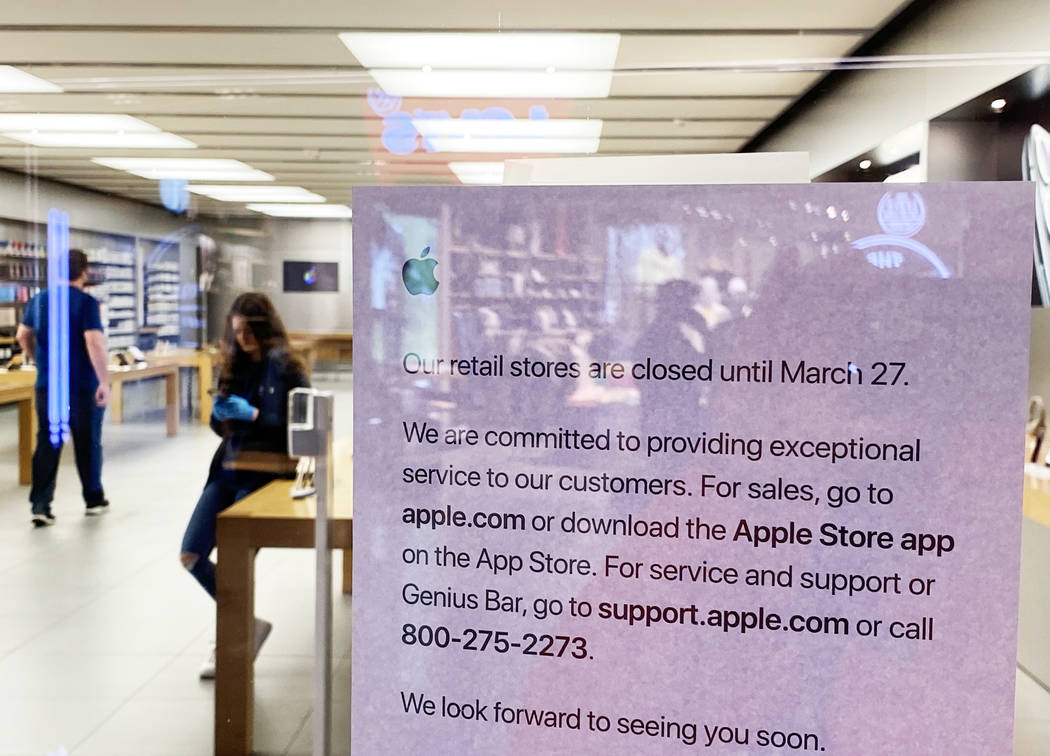 A notice explaining the temporary closure of Apple The Forum Shops due to concerns about the tr ...