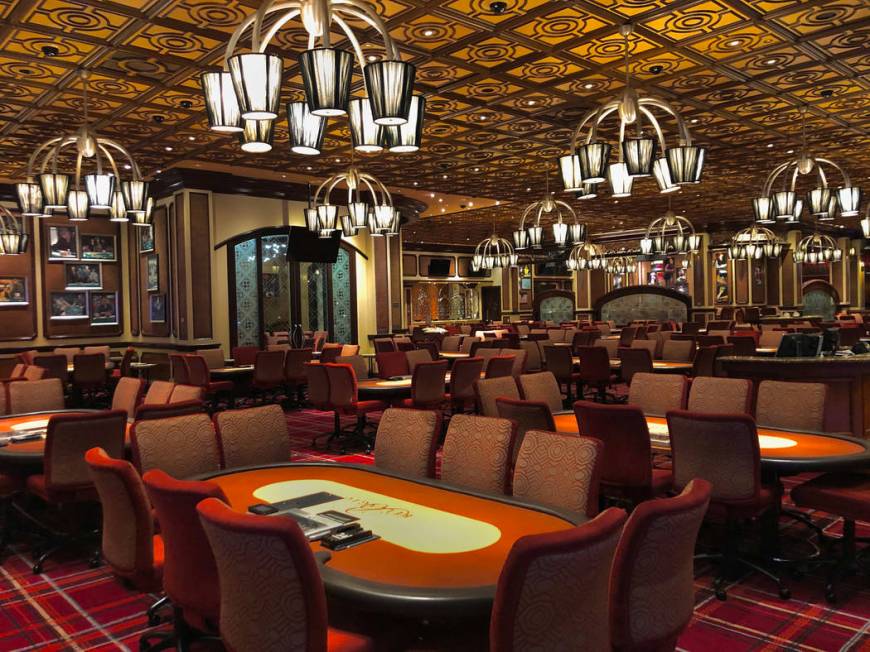 The vacant poker room at the Bellagio on Tuesday, March 17, 2020, in Las Vegas. (L.E. Baskow/La ...