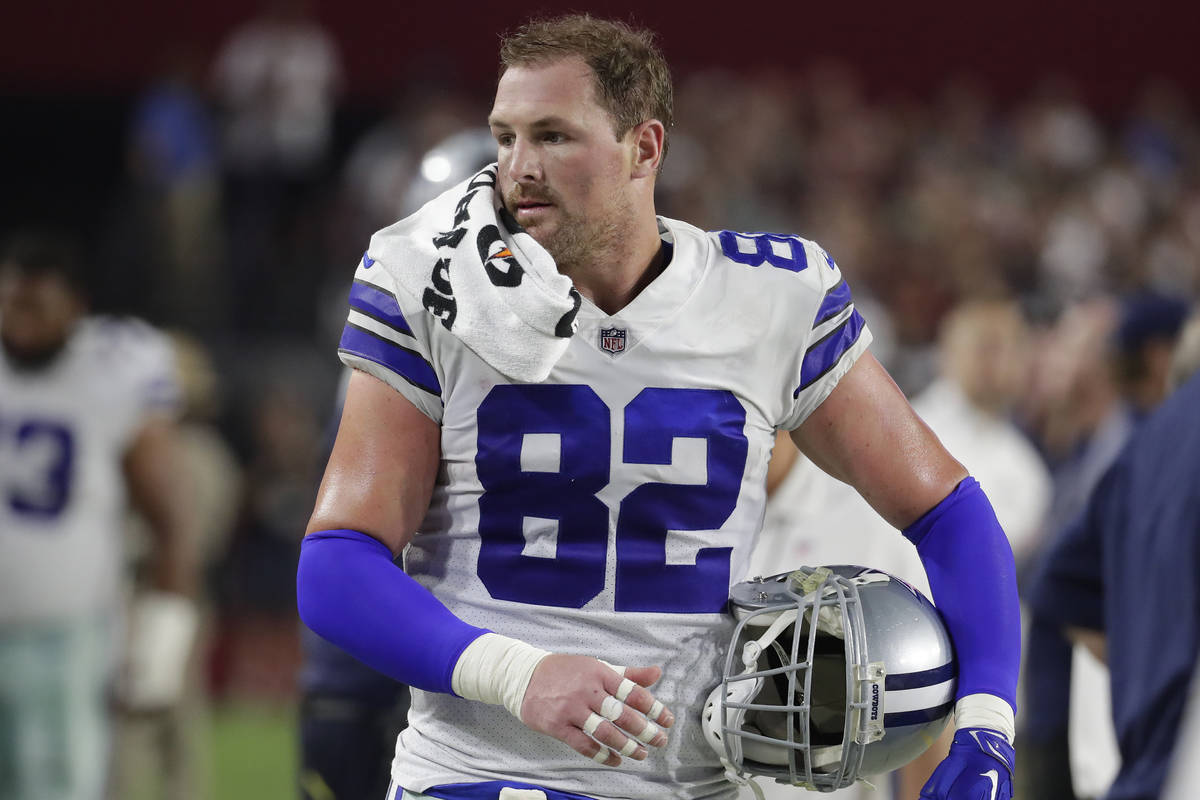 Dallas Cowboys tight end Jason Witten (82) stands on the sidelines during the second half of an ...