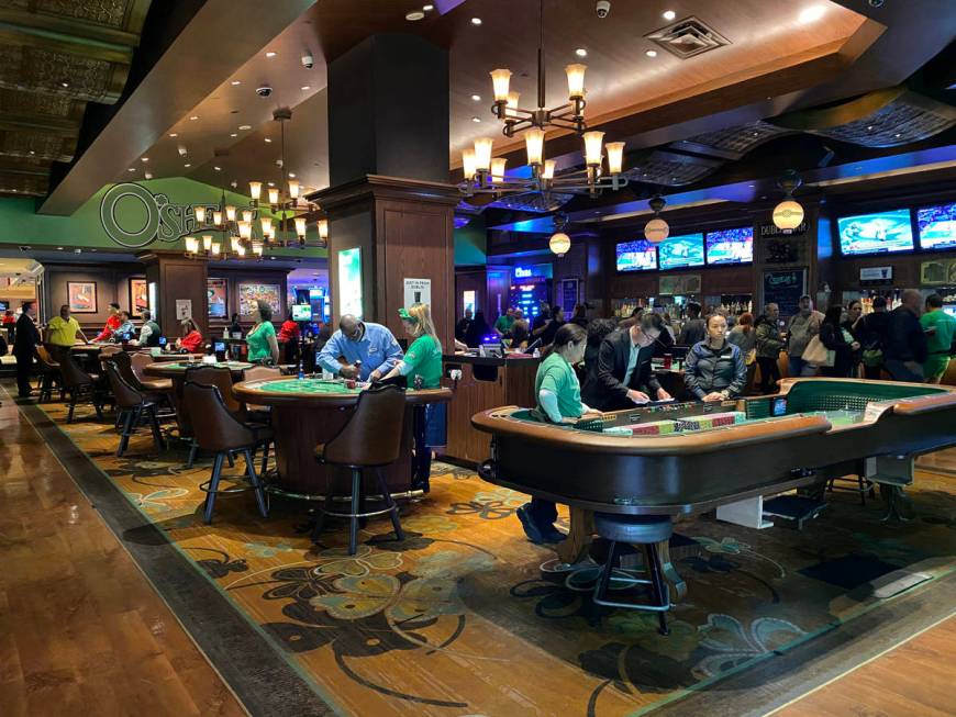 Gambling operations are shut down at OÕSheas on the Strip in Las Vegas Tuesday, March 17, ...