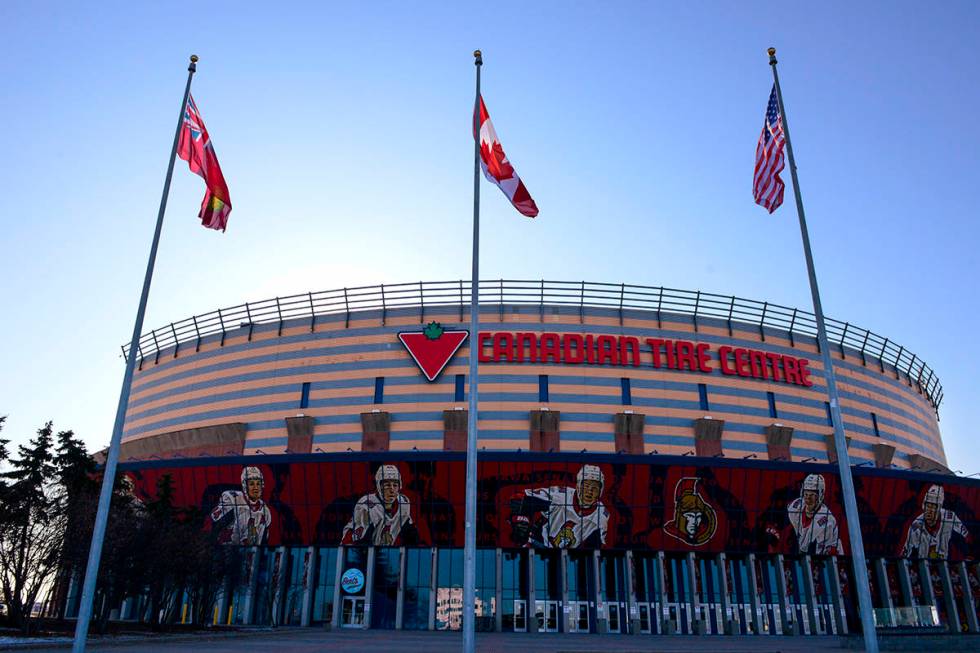 The home rink of the Ottawa Senators, the Canadian Tire Centre, stands in Ottawa, Ontario, Thur ...