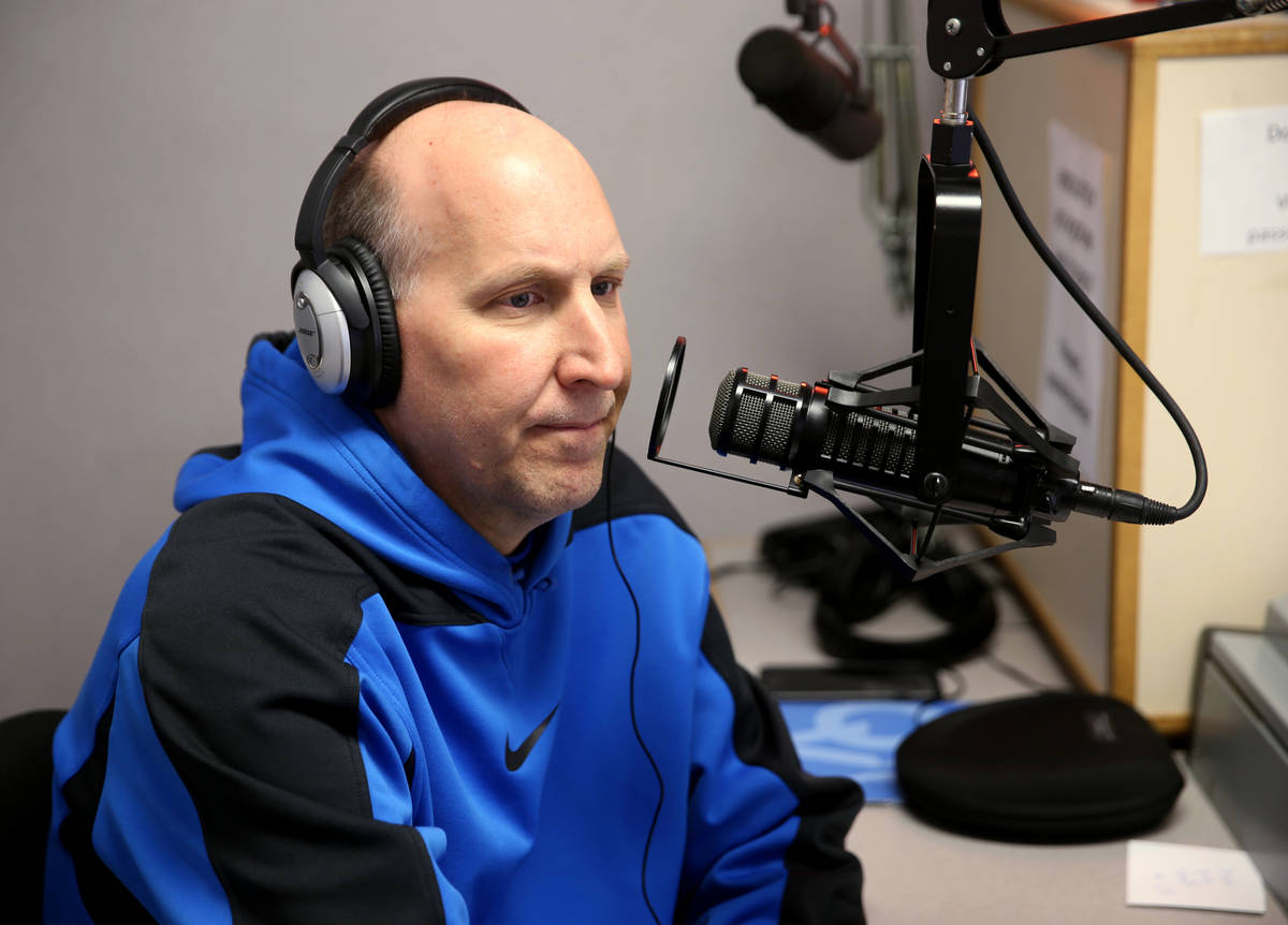 Local sports radio host TC Martin does the TC Martin Show on KSHP 1400 AM Las Vegas Wednesday, ...