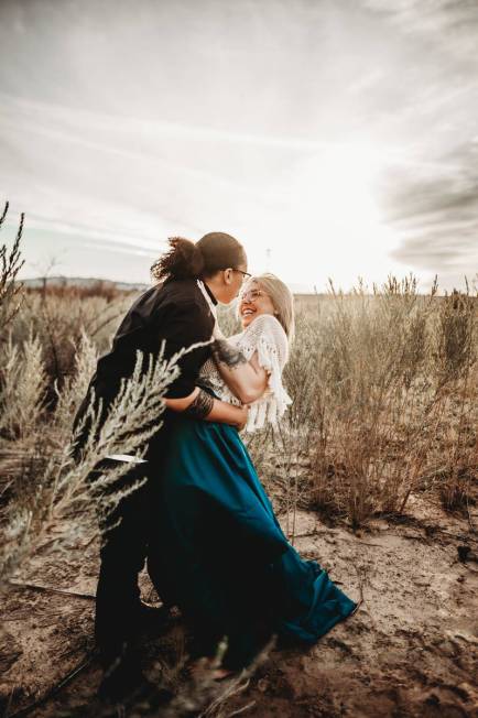 Brianne Peterson, left, and Victoria Cole found out on Thursday, the day of their wedding, that ...