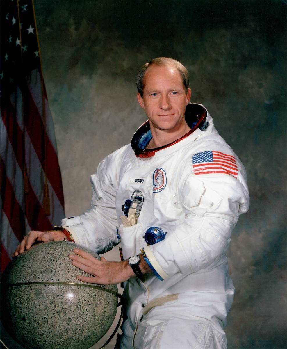 This undated photo made available by NASA shows Apollo 15 astronaut Al Worden. Worden, who circ ...