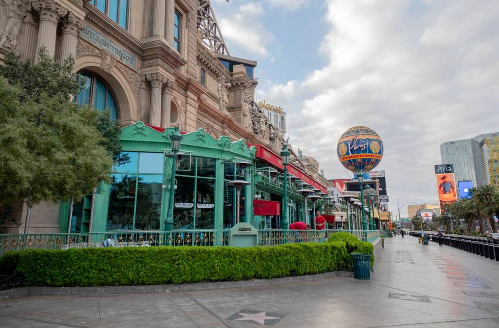 A quiet morning on the Las Vegas Strip on Wednesday, March 18, 2020. (Elizabeth Page Brumley/La ...