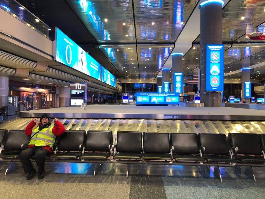 McCarran International Airport was virtually empty of passengers and workers Wednesday, March 1 ...