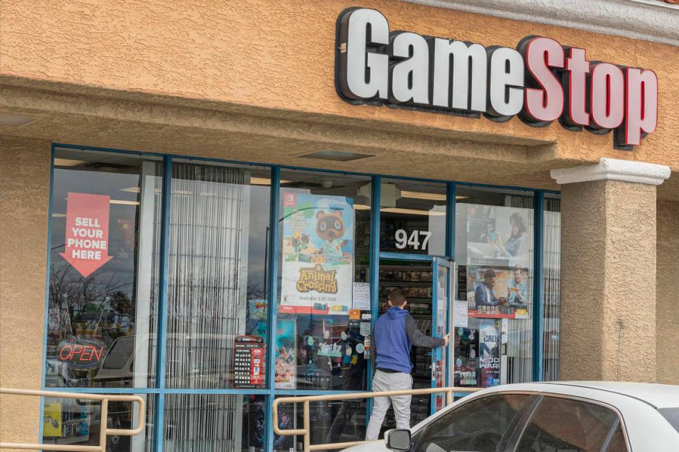 The GameStop store at 947 South Rainbow Boulevard in Las Vegas remains open despite a call for ...