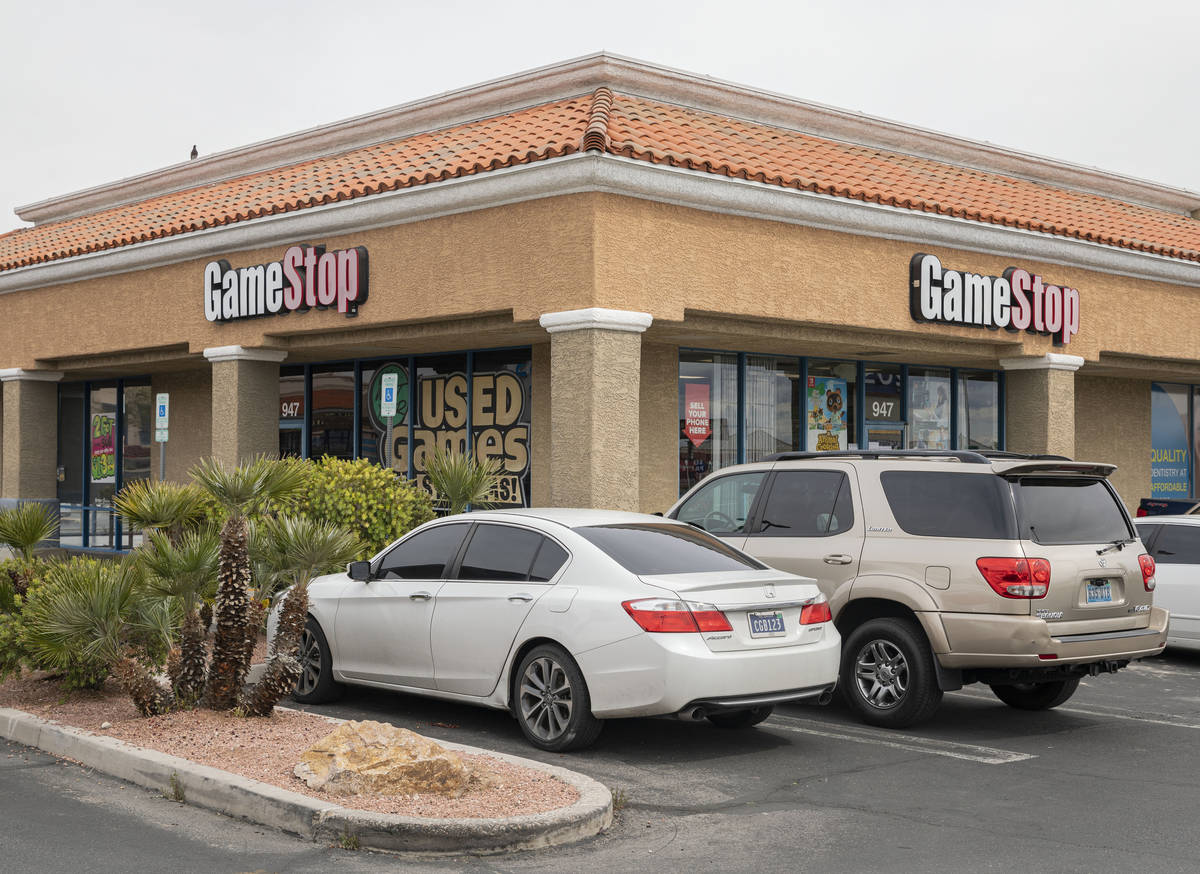 The GameStop store at 947 South Rainbow Boulevard in Las Vegas remains open despite a call for ...