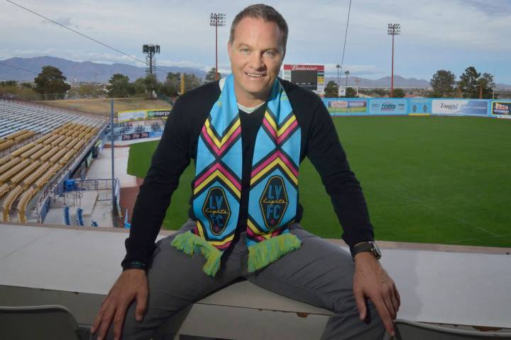 Las Vegas Lights FC head coach Eric Wynalda is shown at Cashman Field at 850 N. Las Vegas Blvd. ...