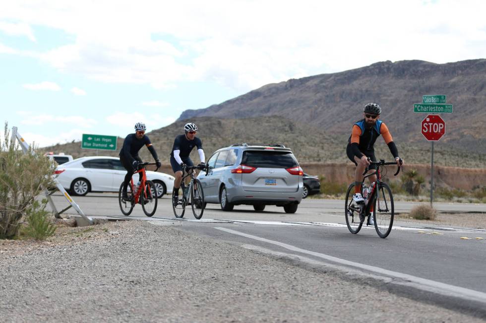 The Calico Basin exit on Route 159 at Red Rock Canyon in Las Vegas, Saturday, March 21, 2020. ( ...