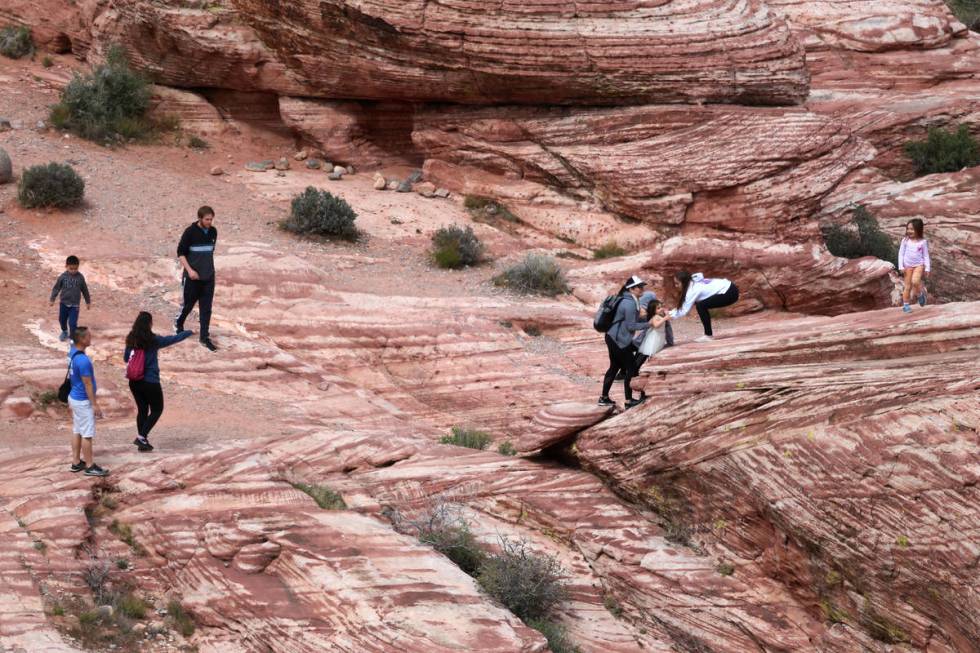 at the Red Rock Canyon scenic loop in Las Vegas, Saturday, March 21, 2020. (Erik Verduzco / Las ...