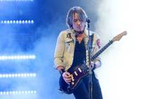 Keith Urban is shown during his "Graffiti U" tour stop at the Colosseum at Caesars Palace on Fr ...