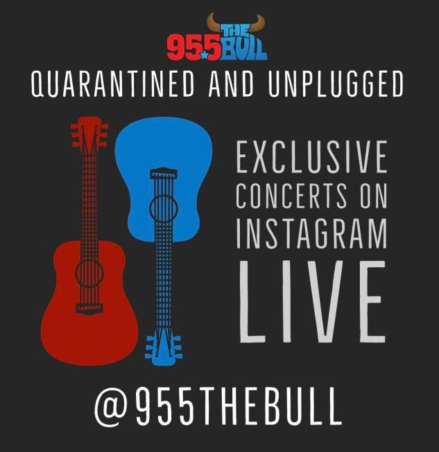 A promotional shot of the 95.5 The Bull-FM "Quarantined and Unplugged" series. (KWNR 95.5-FM)