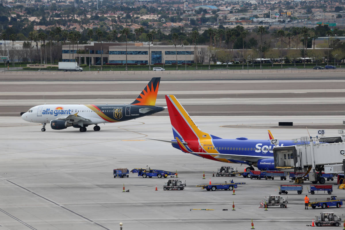 McCarran International Airport in Las Vegas, Thursday, March 19, 2020. (Erik Verduzco / Las Veg ...