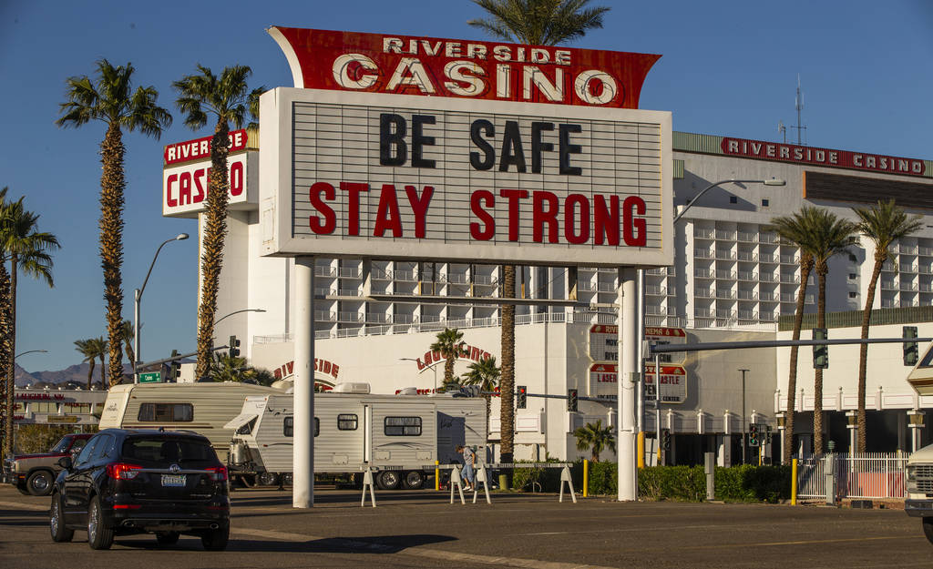 All casinos including the Riverside display messages of hope and support for those affected by ...