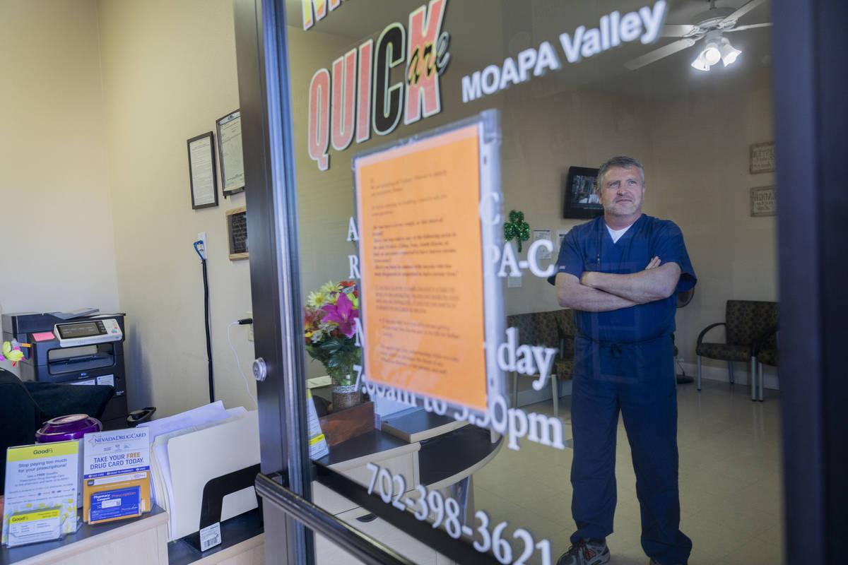 Quick Care Moapa Valley physician assistant Andrew Rose discusses the change in care at the cli ...